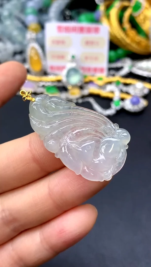 颈饰18K金镶嵌翡翠199-中国好珍宝