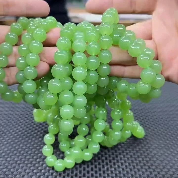 【老郑家】和田玉手串 多样性发一件 约11mm+ 微白花