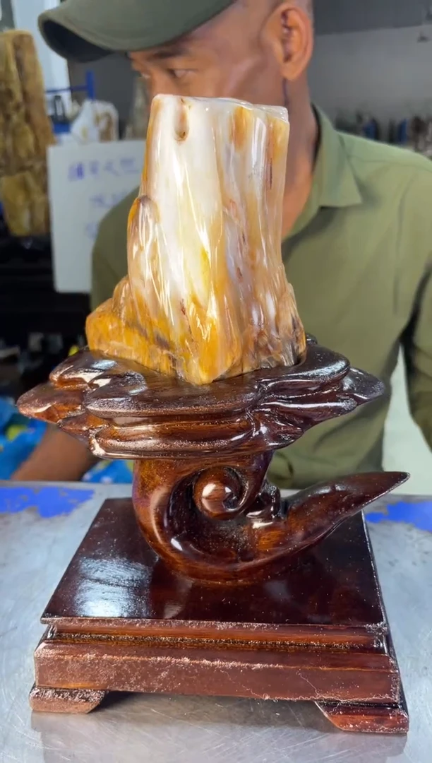 未镶嵌摆件硅化玉21