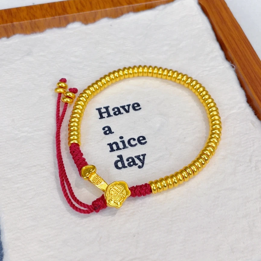 手链  1159-手工编织金色如意小盘缠手链精致简约古法