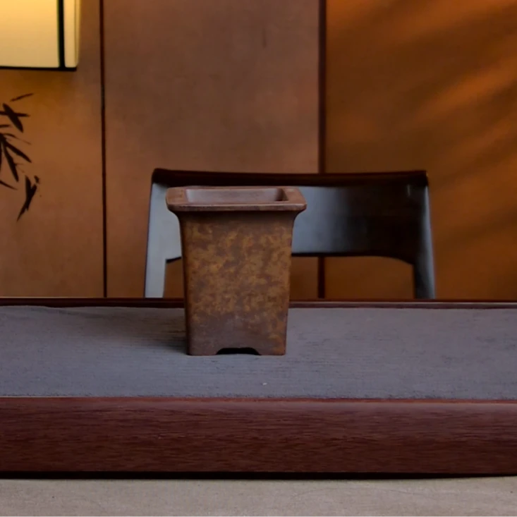 添季8.5*11.5内径紫砂高温柴烧还原烧口沿四方签筒小矮兰兰花花盆