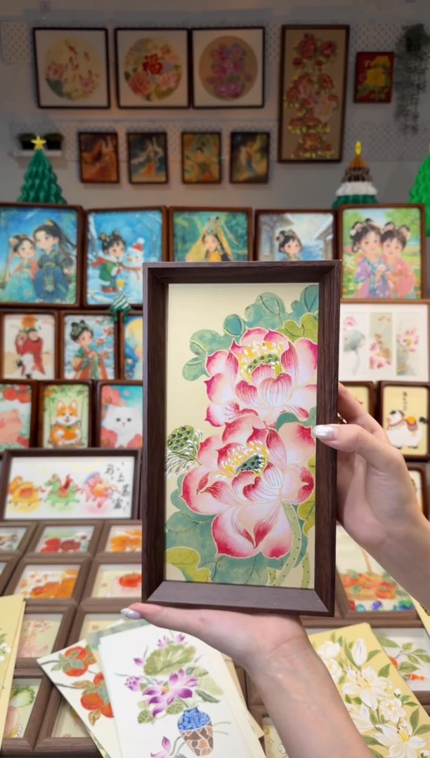 国画盛绽荷花 手绘国画27