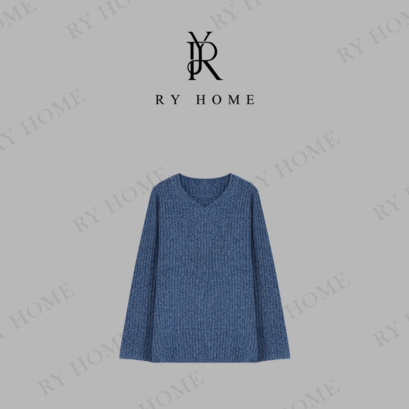 【容雨RYHOME】美利奴羊毛＋慵懒复古高级V领宽松针织毛衣251M2829