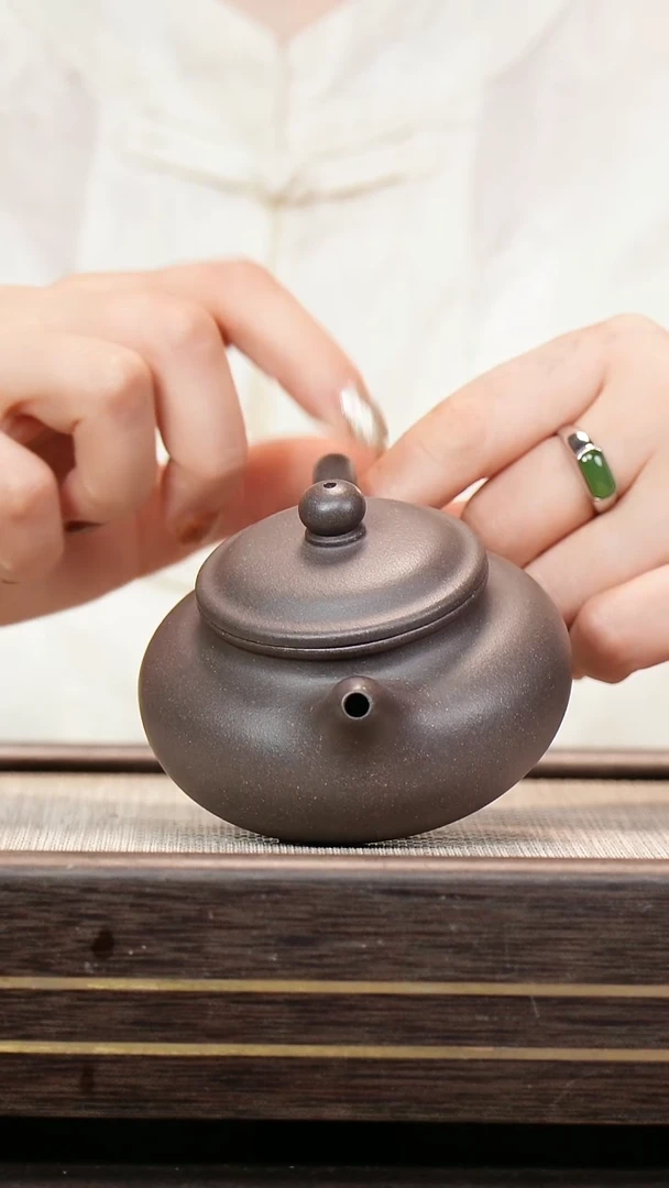 茶壶紫砂天青泥   仿古壶  小号