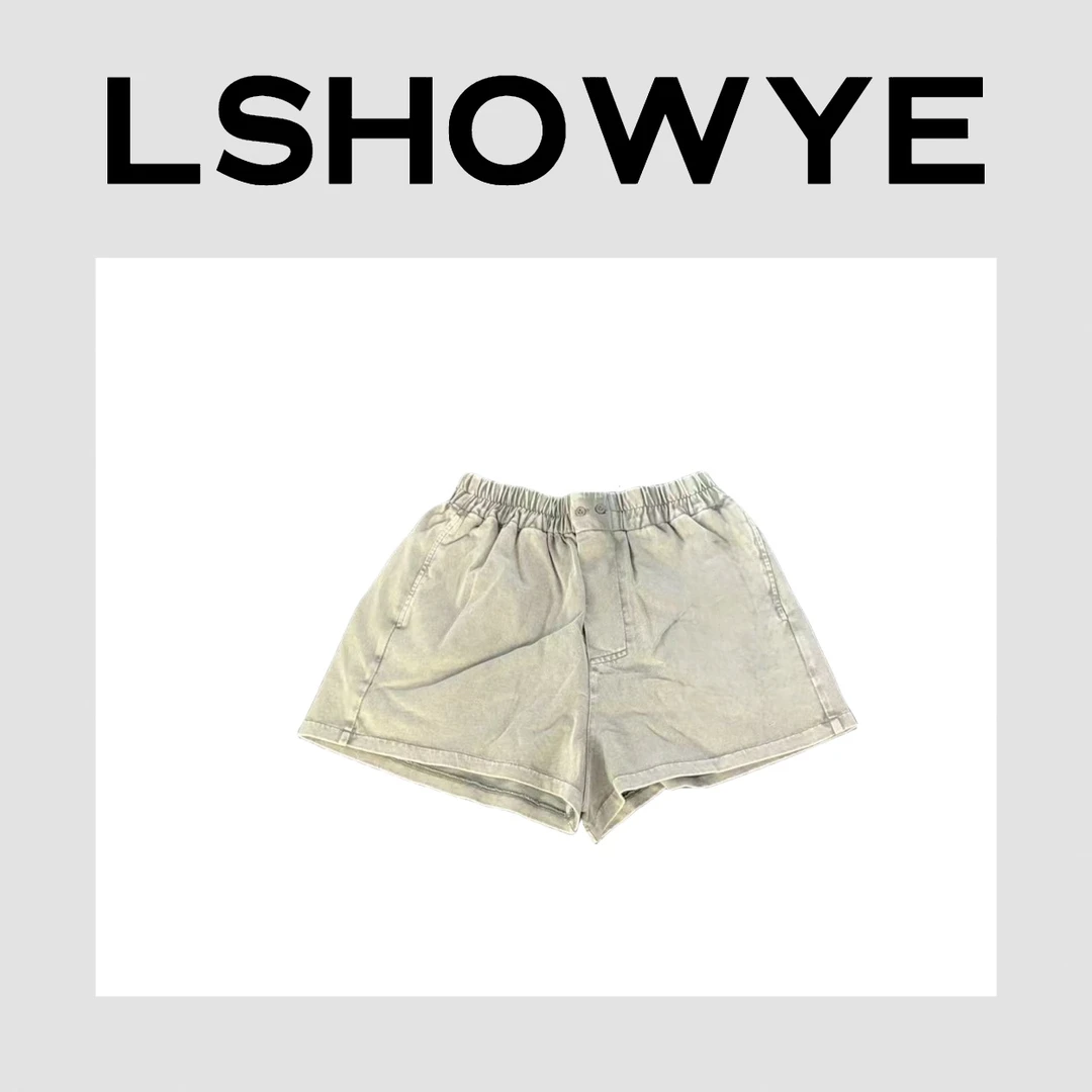 LSHOWYE｜洗水做旧字母短裤 ghh2009