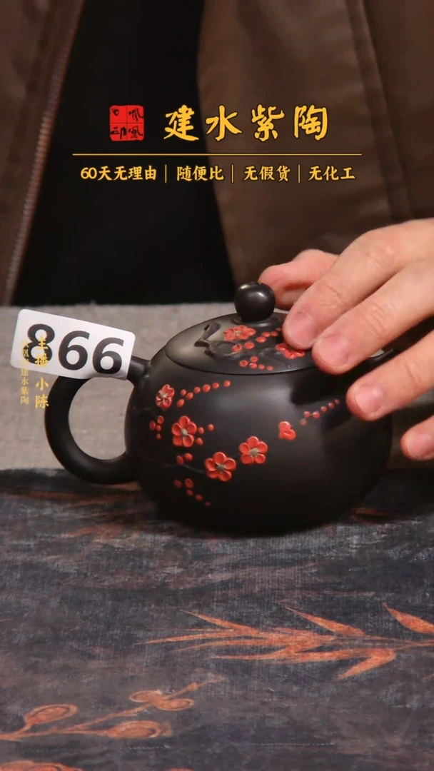 壶 建水紫陶单壶瑕疵放漏/B 866