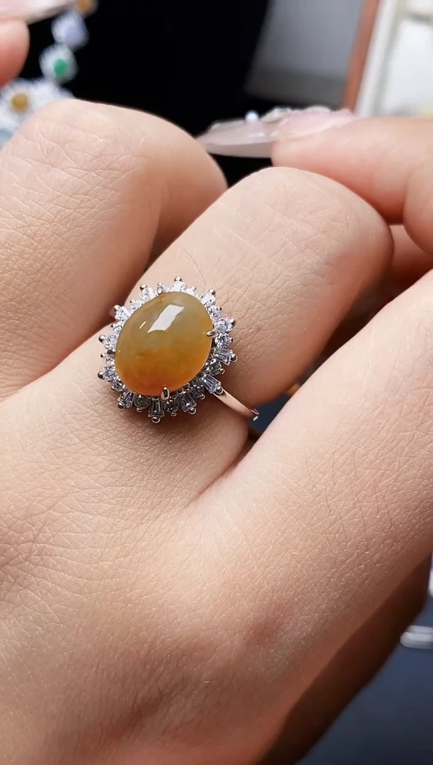 银S925镶嵌戒指翡翠7243