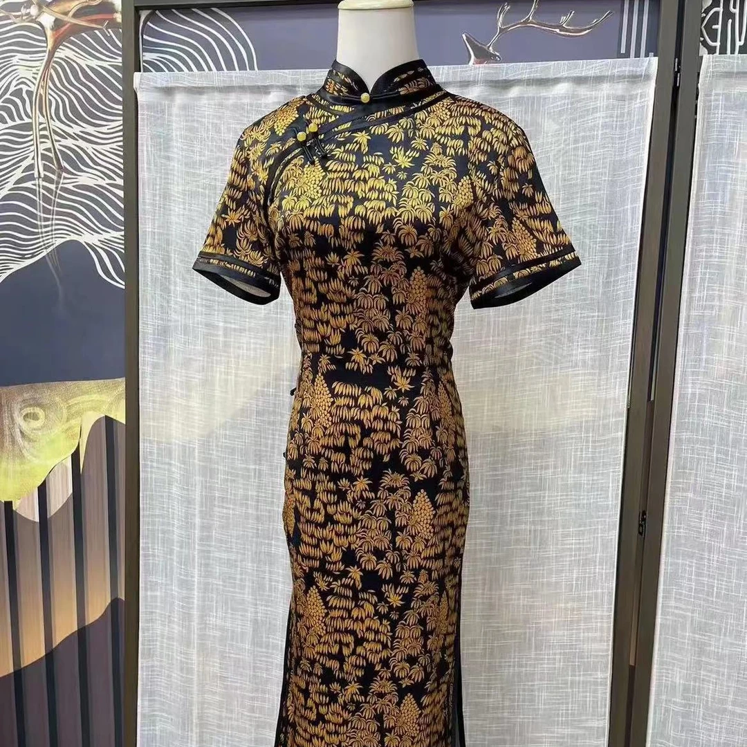 【花葵映夏】2024夏季新款复古百搭优雅大方日常淑女旗袍