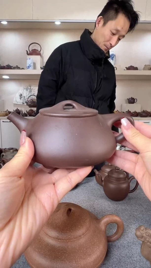 【闪购商品】紫砂茶壶400cc石瓢 紫泥 半手工