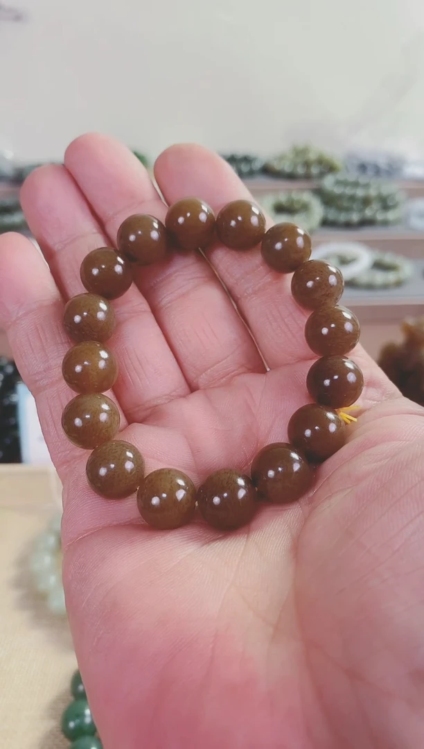 未镶嵌手链和田玉山***衣且末糖手串12