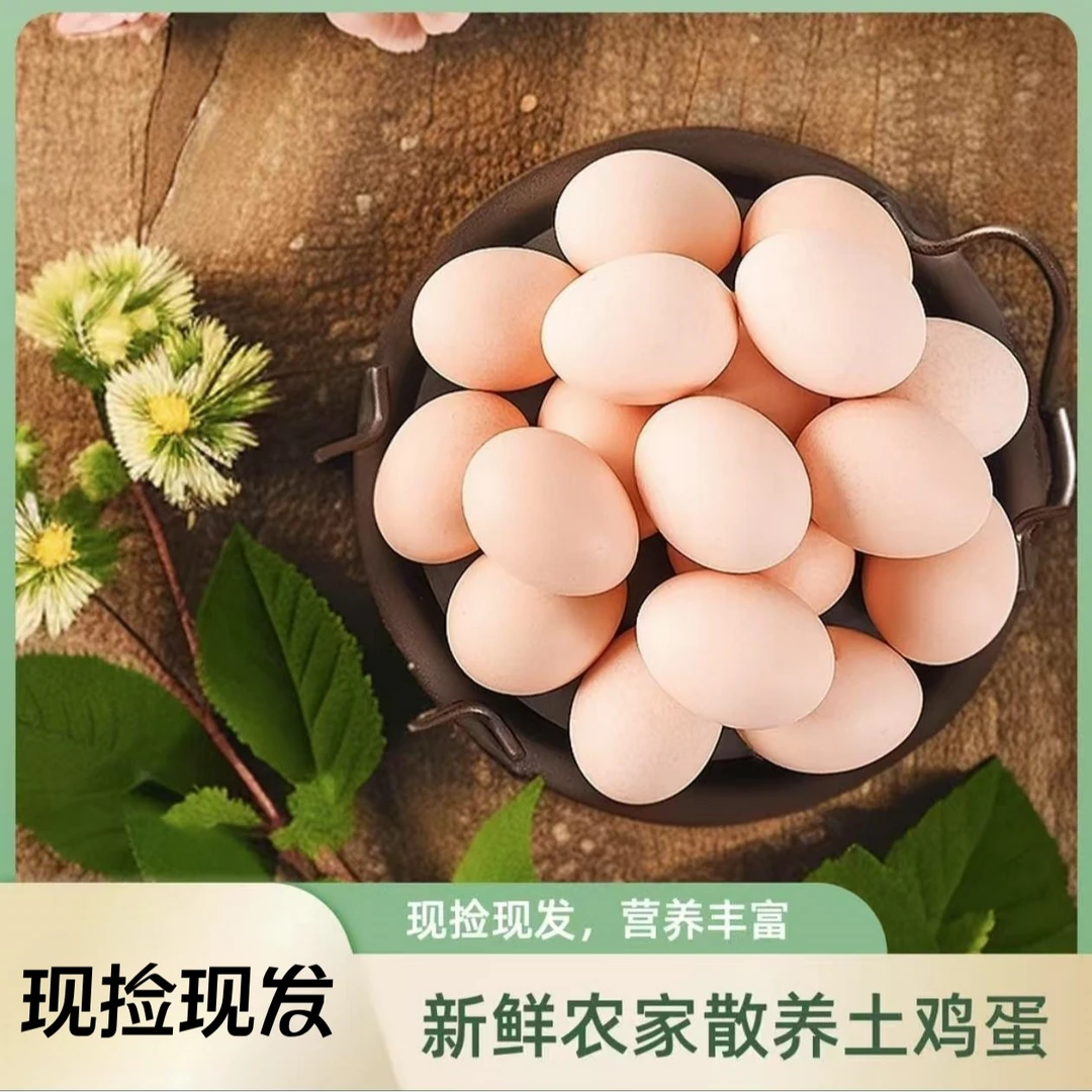 【20枚】自家农场散养的土鸡蛋 新鲜现捡现发生鲜尊享包邮破损包赔