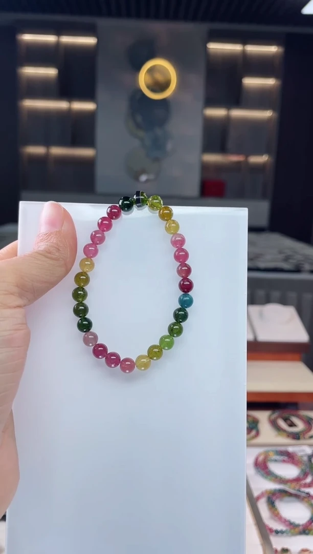 未镶嵌老矿碧玺单圈手串6mm+碧玺（多样性发一条）Q