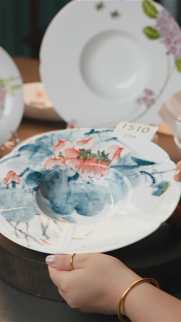 盘手绘釉下彩陶瓷餐具1510
