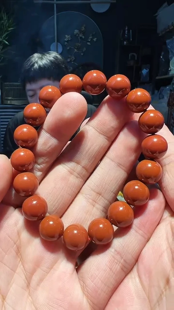 【闪购商品】南红玛瑙手串未镶嵌12+朱红精圆