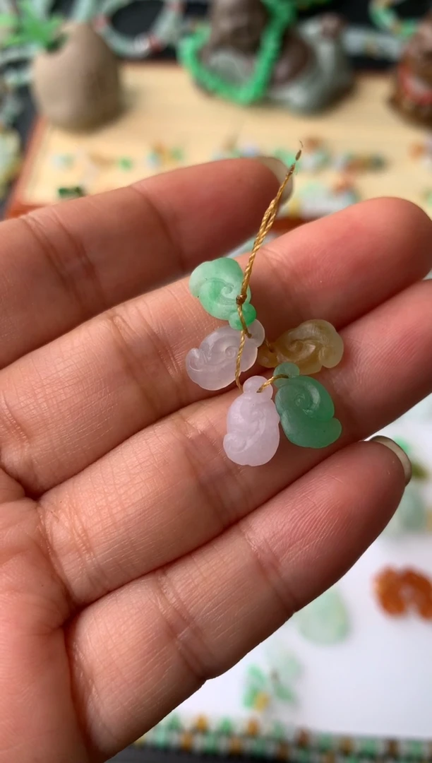 【闪购商品】定制翡翠未镶嵌5个如意-600+60