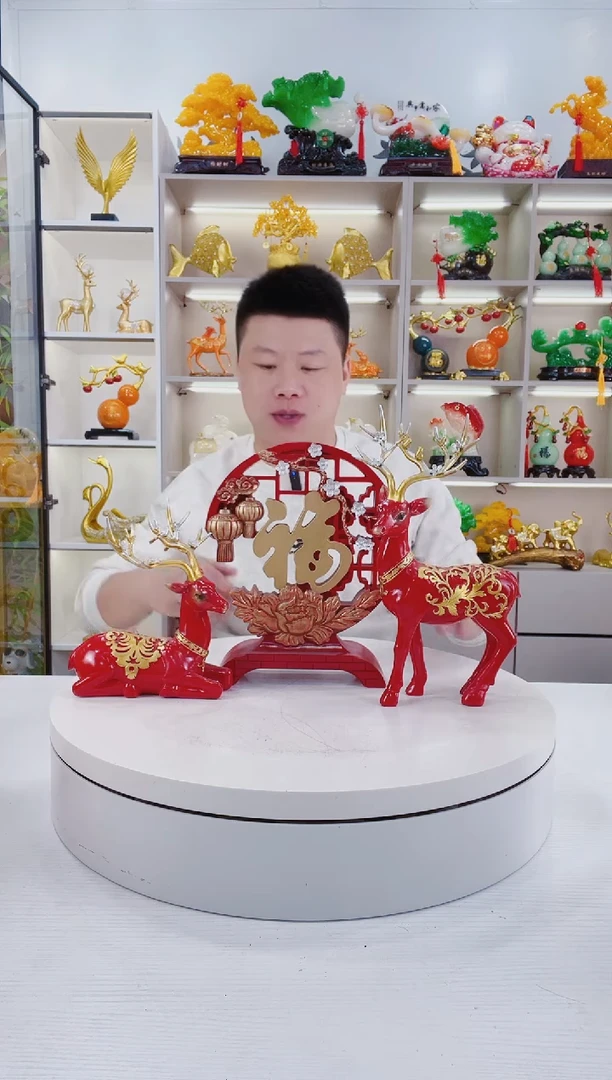 摆件红色福禄三件套