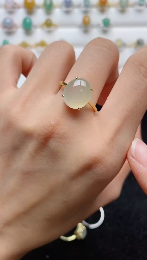 翡翠戒指银S925镶嵌.......