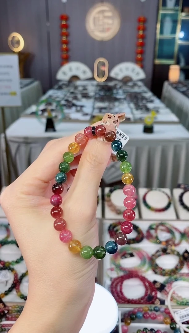 未镶嵌老矿碧玺单圈手串7mm+碧玺dan多样性发货一条