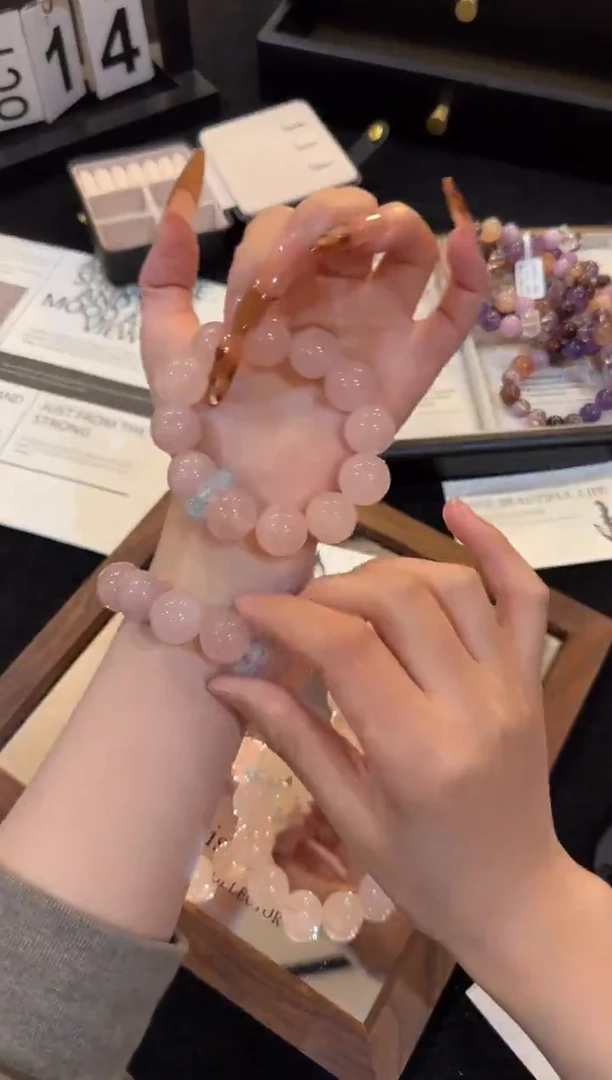 合金手链水晶粉雾海x2993