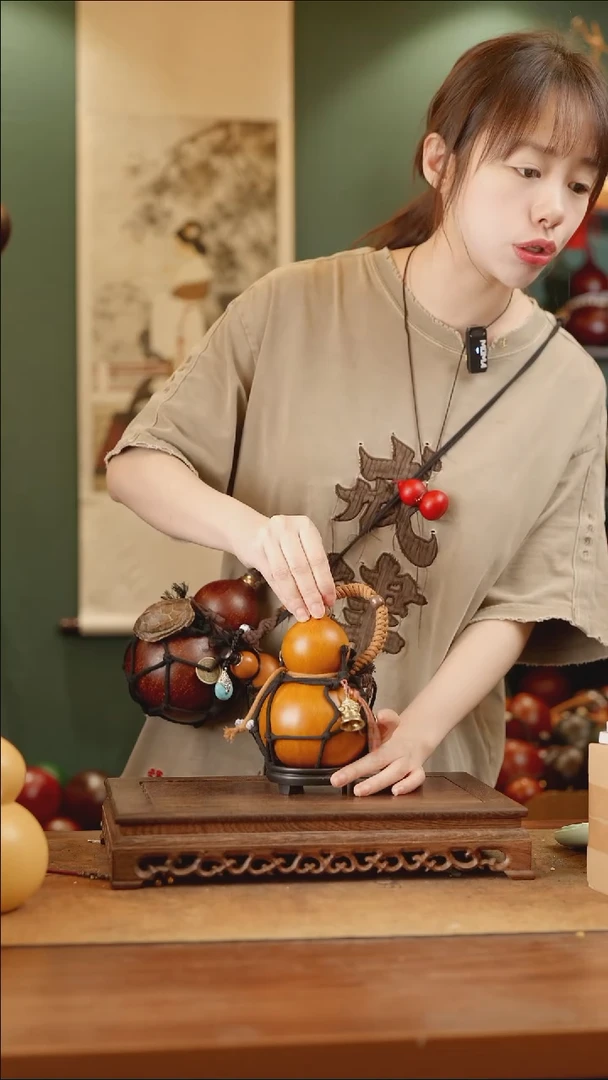 119号精品天然大漆工艺防渗内胆酒葫芦~