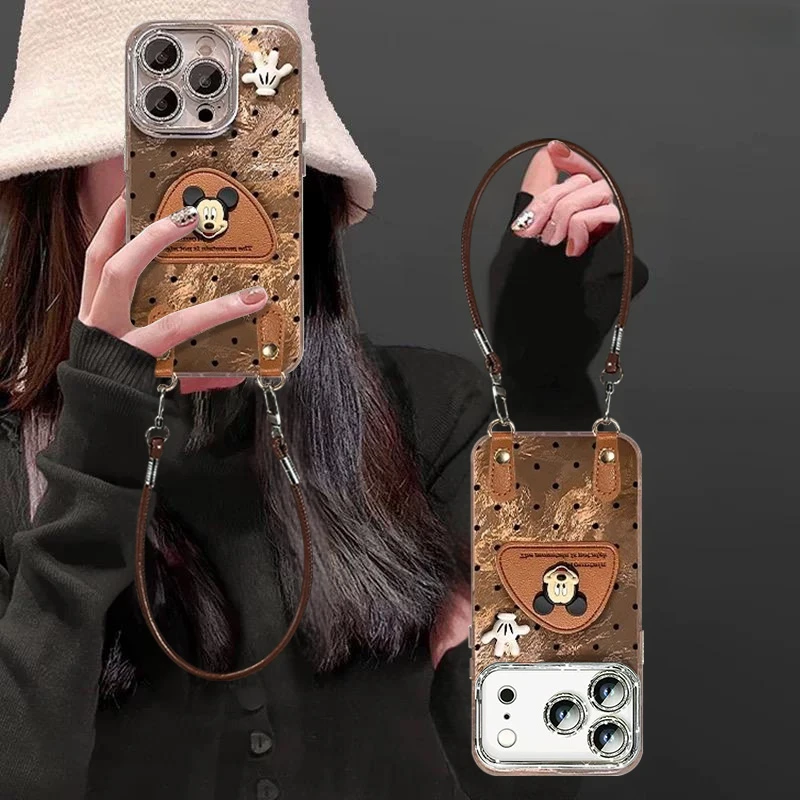 适用苹果16promax手机壳秒变新款iPhone17波点米奇15pro小众卡通