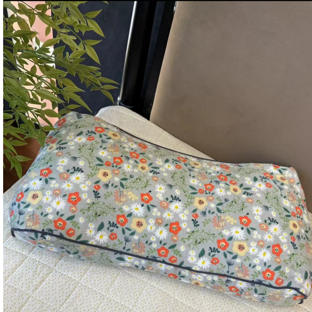 港风骨头枕护颈枕深睡眠枕甜荞麦壳枕头加高枕头可拆洗