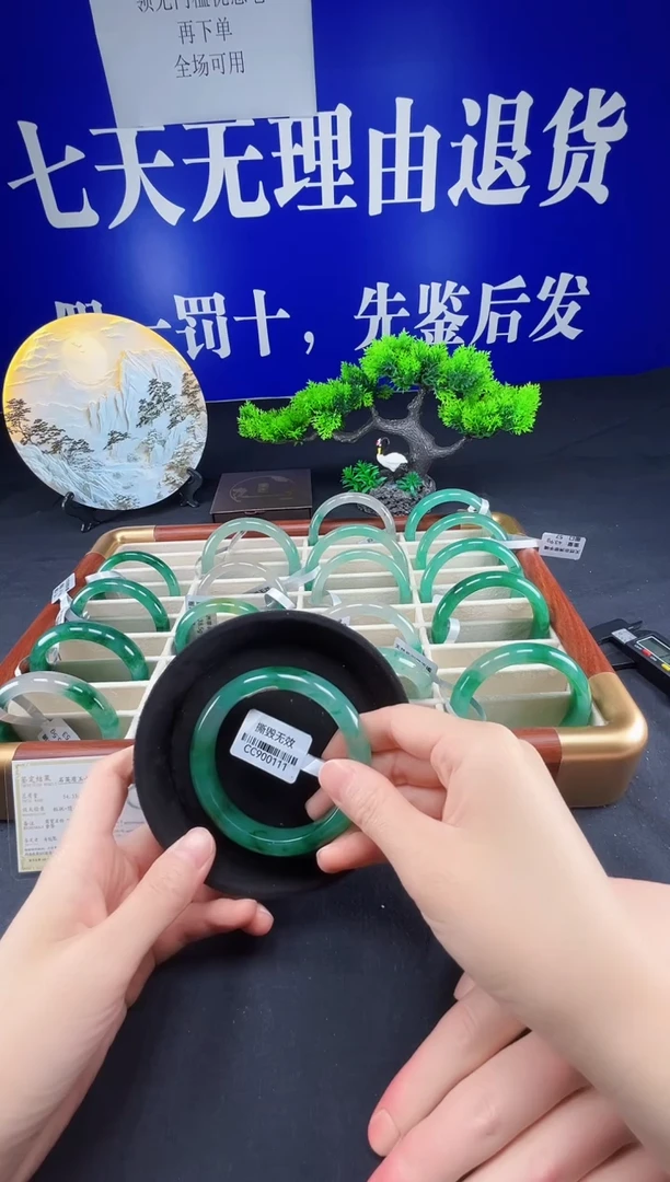 未镶嵌手镯石英质玉（非洲翠）圈口58