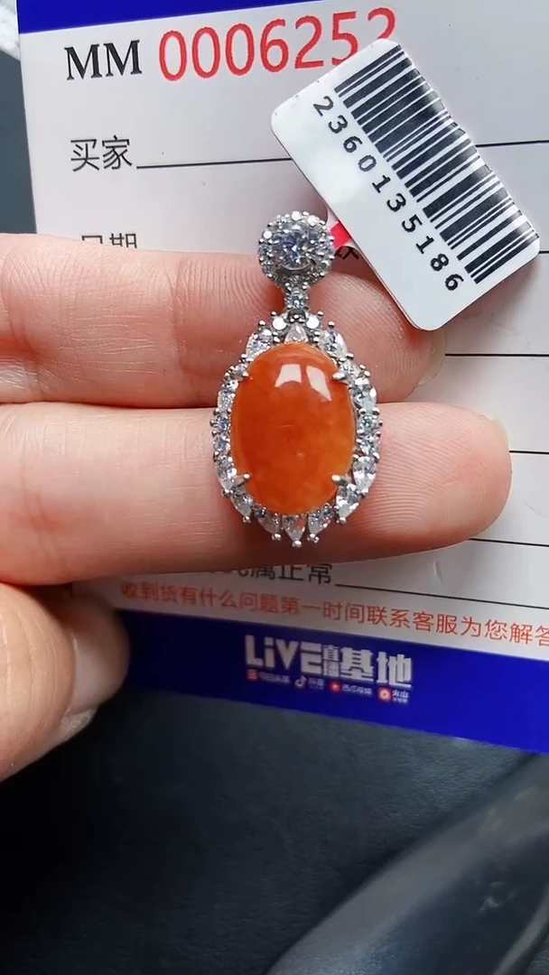 颈饰银S925镶嵌翡翠6252