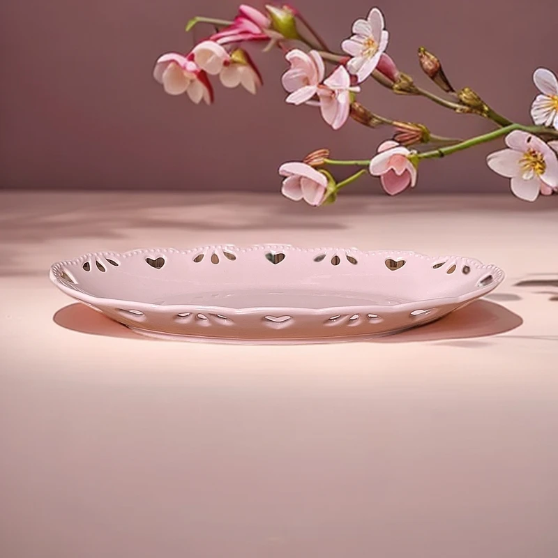 【LUC家】30*17*3CM 粉色大号椭圆盘 粉色系列