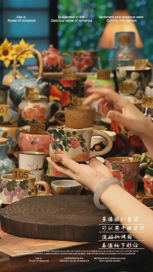 陶瓷景德镇高温釉下彩手工手绘款式