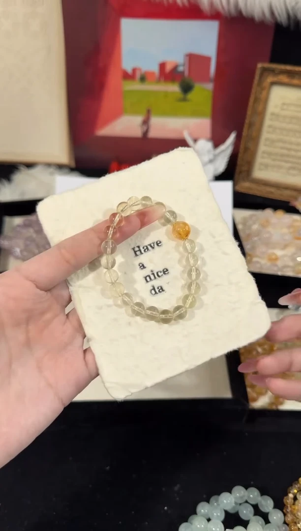 合金手串水晶柠檬黄黄塔