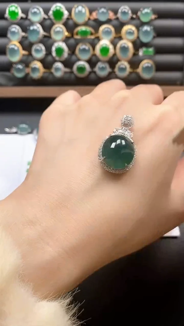 银S925镶嵌戒指翡翠51511