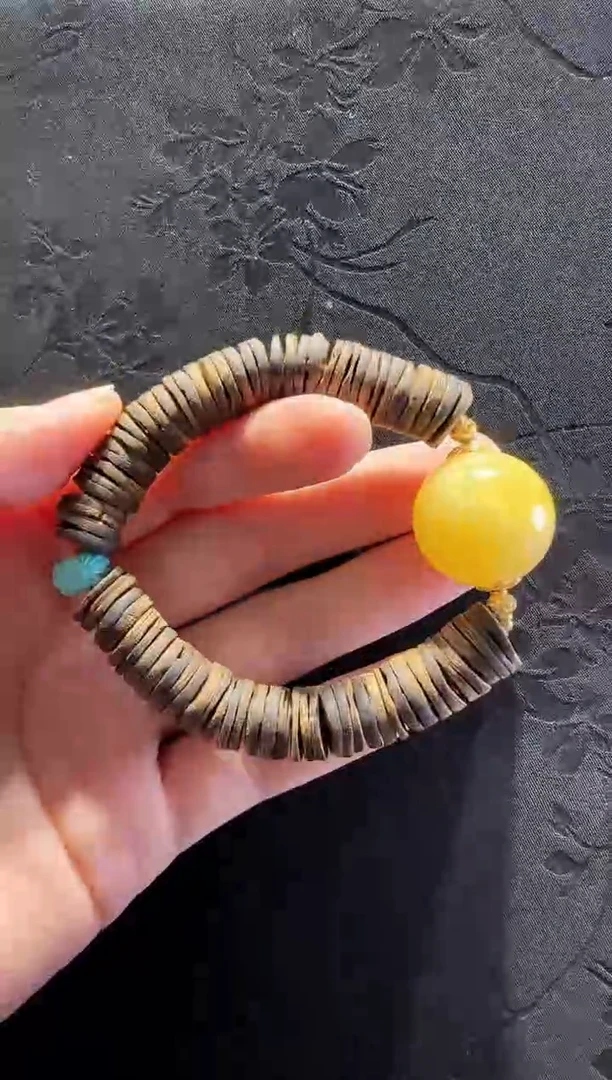 手串蜜蜡18K金镶嵌珠宝原创