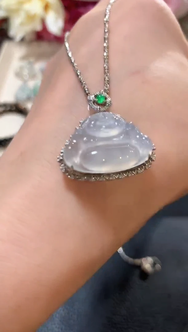 吊坠(不含链)18K金镶嵌翡翠z29