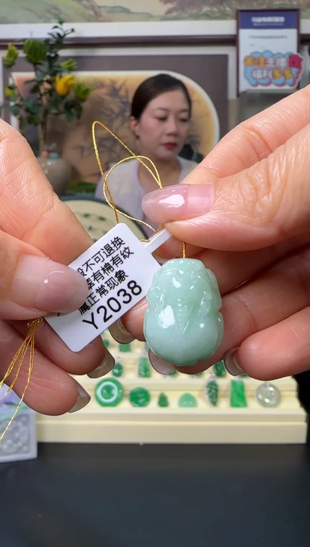 颈饰未镶嵌翡翠Y2038  貔貅