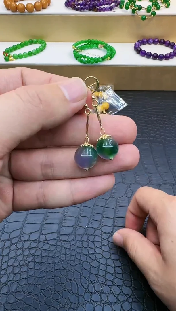 【闪购商品】翡翠耳饰14K金镶嵌156