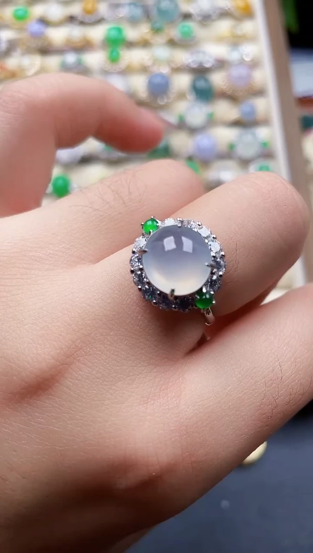 银S925镶嵌戒指翡翠88