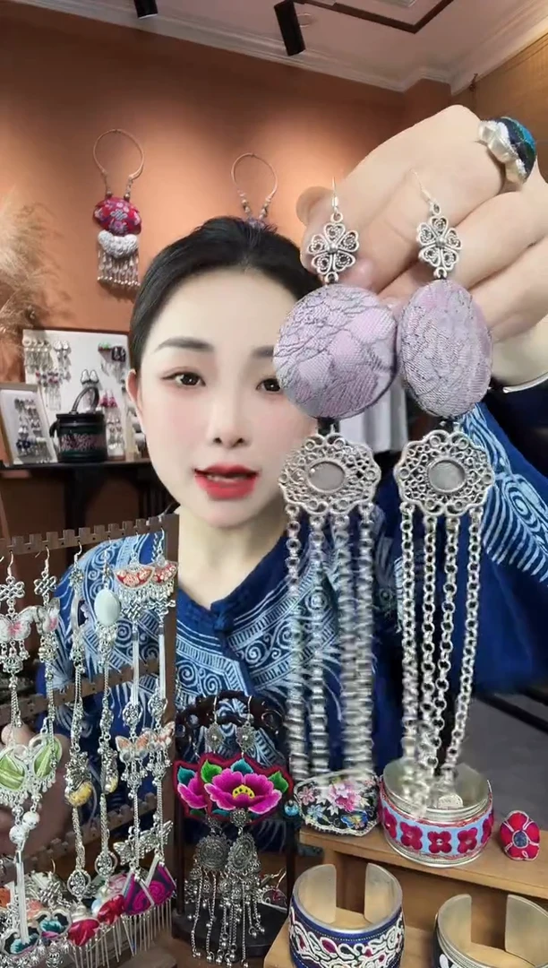 刺绣纯手工民族风耳环