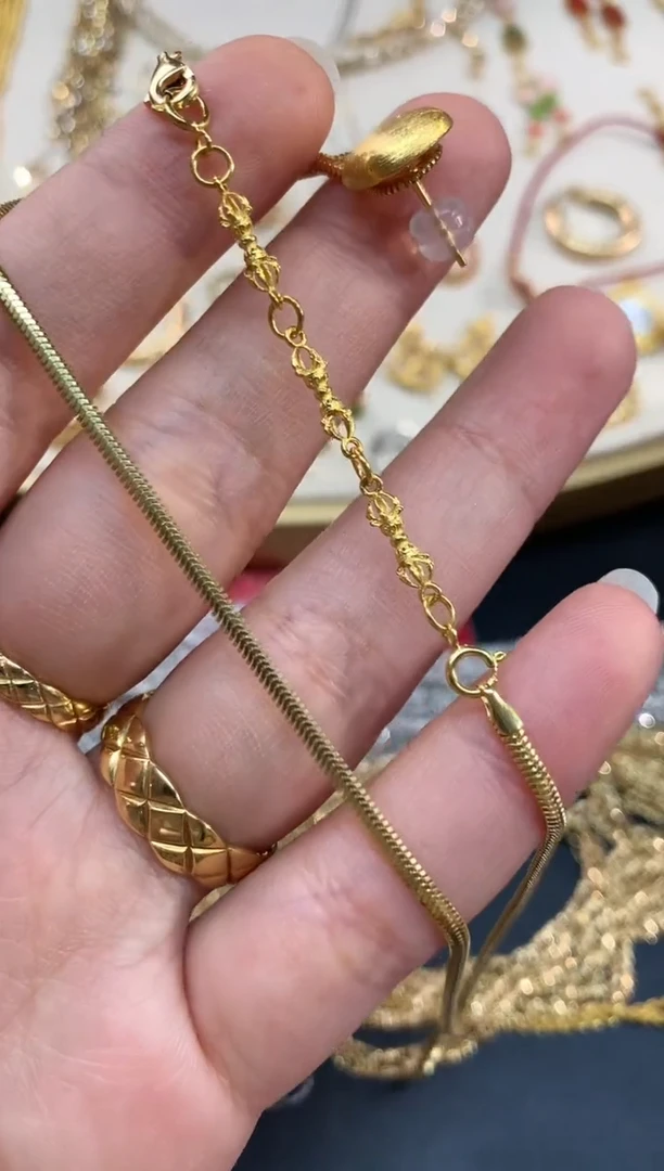 【闪购商品】18K金颈饰金刚杵延长链|650|