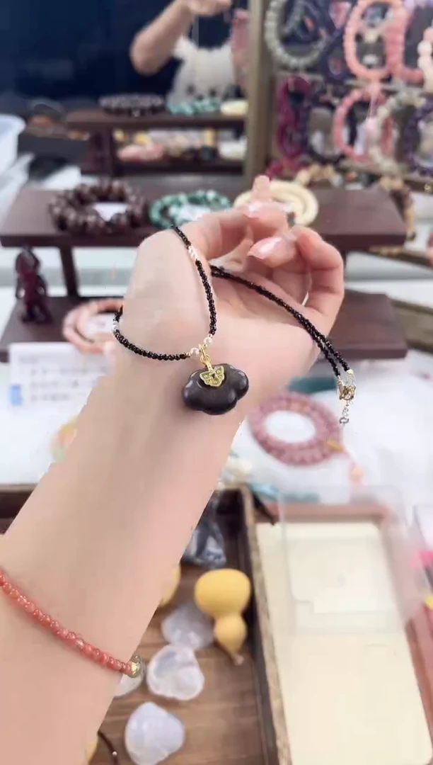 【闪购商品】水晶颈饰合金银曜祥云脖挂214