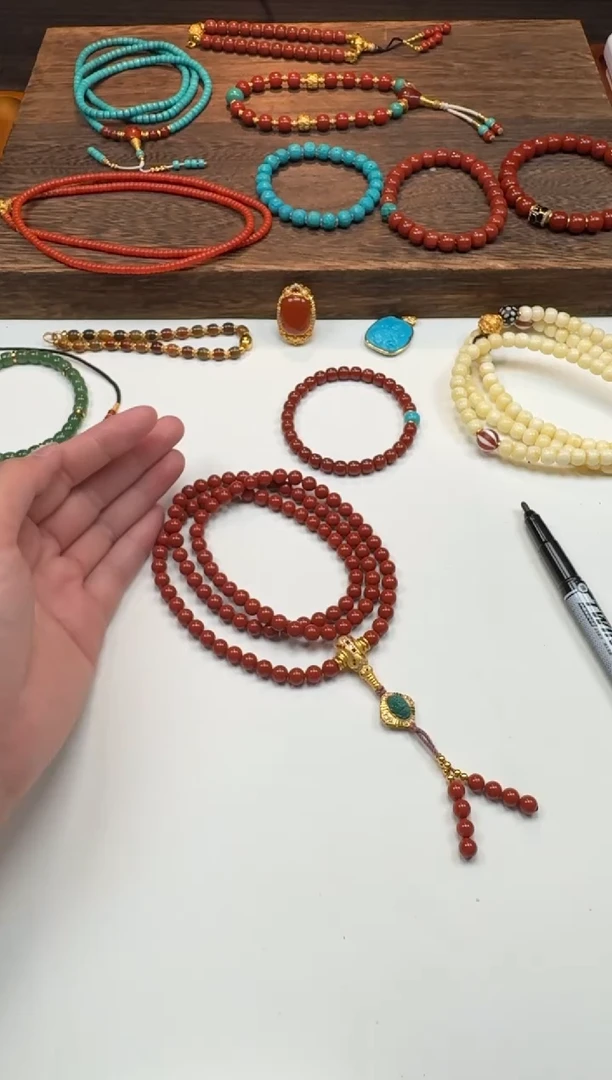 18K金镶嵌手串手串南红玛瑙物***～手串手串