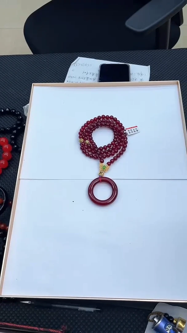 【闪购商品】玛瑙手饰未镶嵌黑金血龙珠平安扣多样性发一