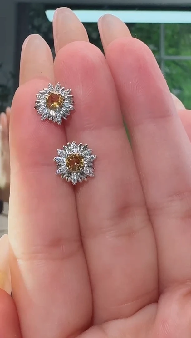 银S925镶嵌耳饰碧玺耳饰