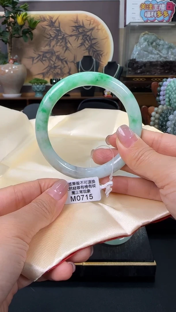 未镶嵌手镯翡翠M0715圆条54