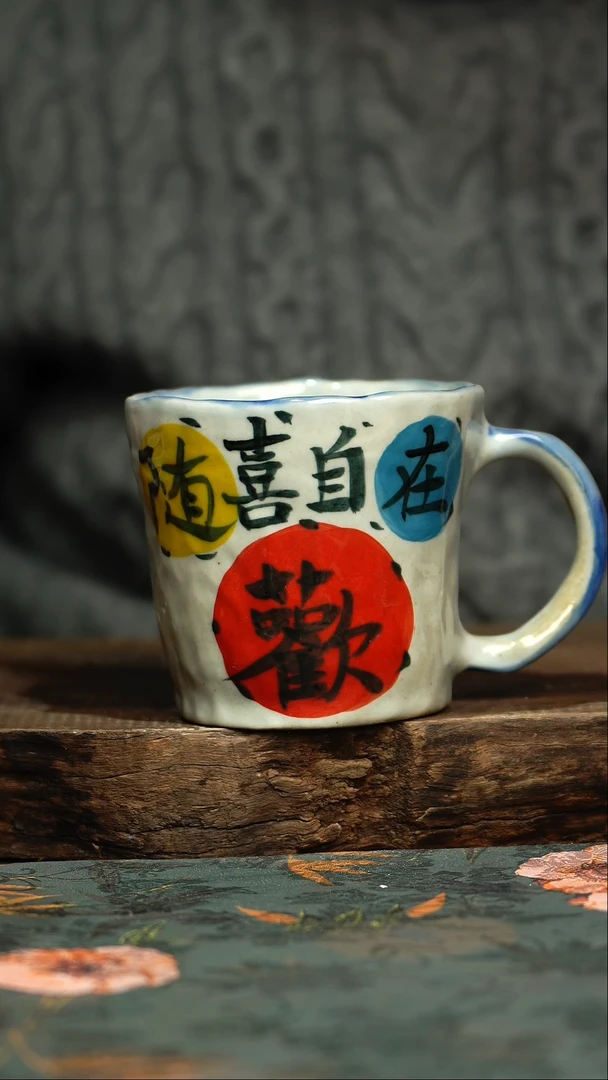 【闪购商品】杯釉下彩手工手绘同款陶器