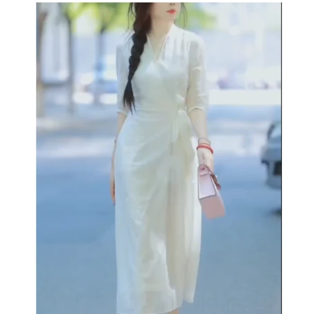 2025夏季新款网红同款洋气韩版潮流休闲连衣裙收腰-SAO