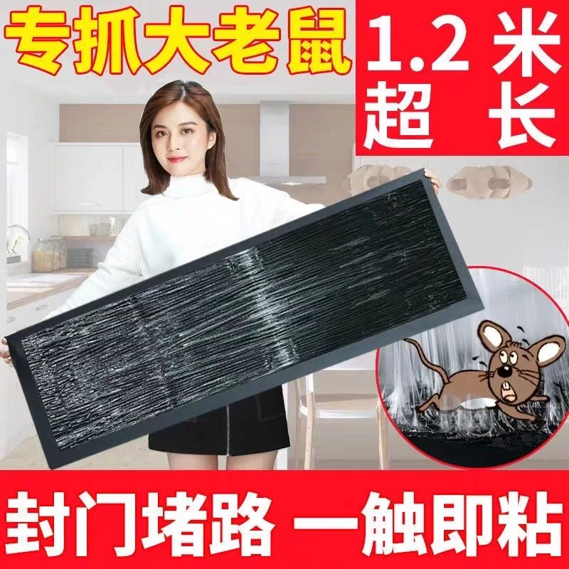 强力胶粘加大加厚老鼠贴家用室内捕鼠灭鼠神器防水防潮黑色折叠