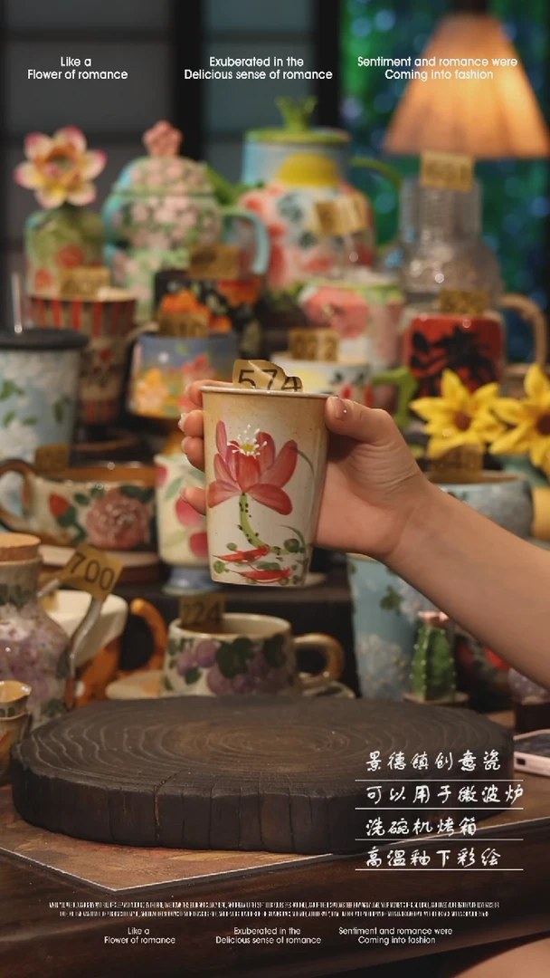 陶瓷景德镇高温釉下彩手工手绘款式