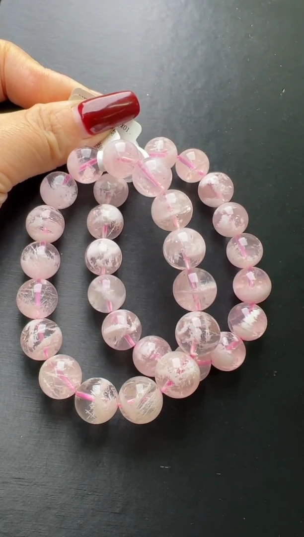【闪购商品】水晶手串未镶嵌粉幽灵手串 多样性发一X37838