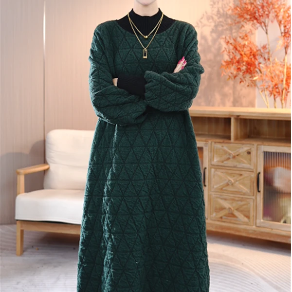 春夏新款重磅【梦回】宽松保暖秋冬百搭显瘦气质女毛衣连衣裙-1203#